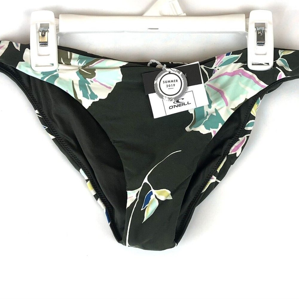 O’Neill, Women’s Ellie Classic Olive Bikini Bottom, Size Medium, Floral